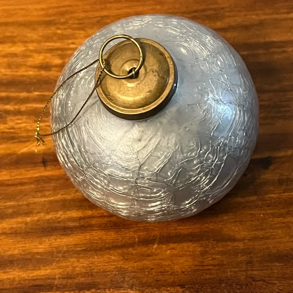 Restoration Hardware Mercury Glass Heavy Christmas ornament silver 3.75”